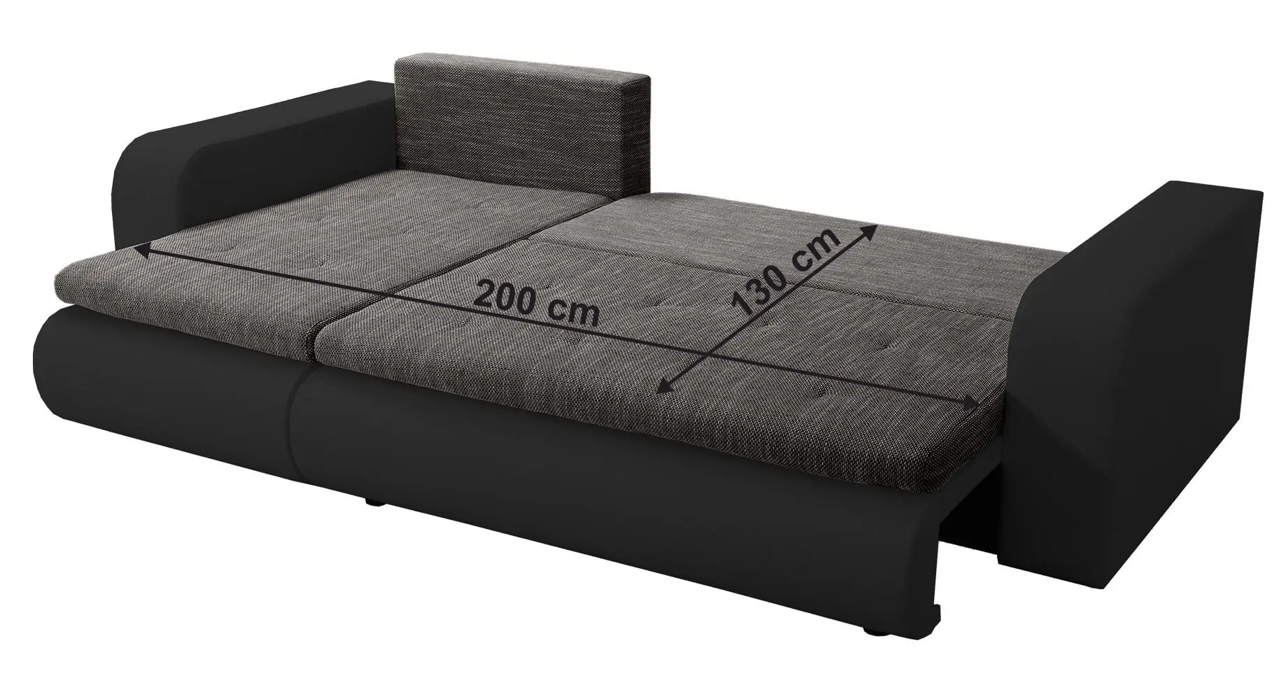 Canapea de colt Tempo Kondela Buran Roh Left (Black/Gray)