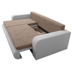 Canapea de colt Tempo Kondela Buran Roh Left (White/Brown) Thumb