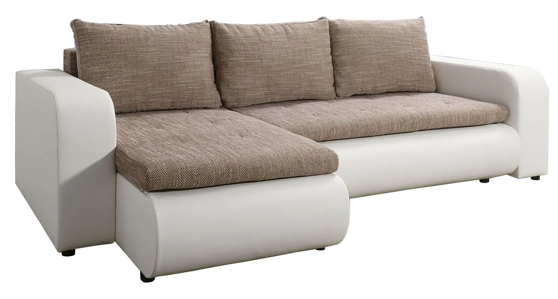 Canapea de colt Tempo Kondela Buran Roh Left (White/Brown)