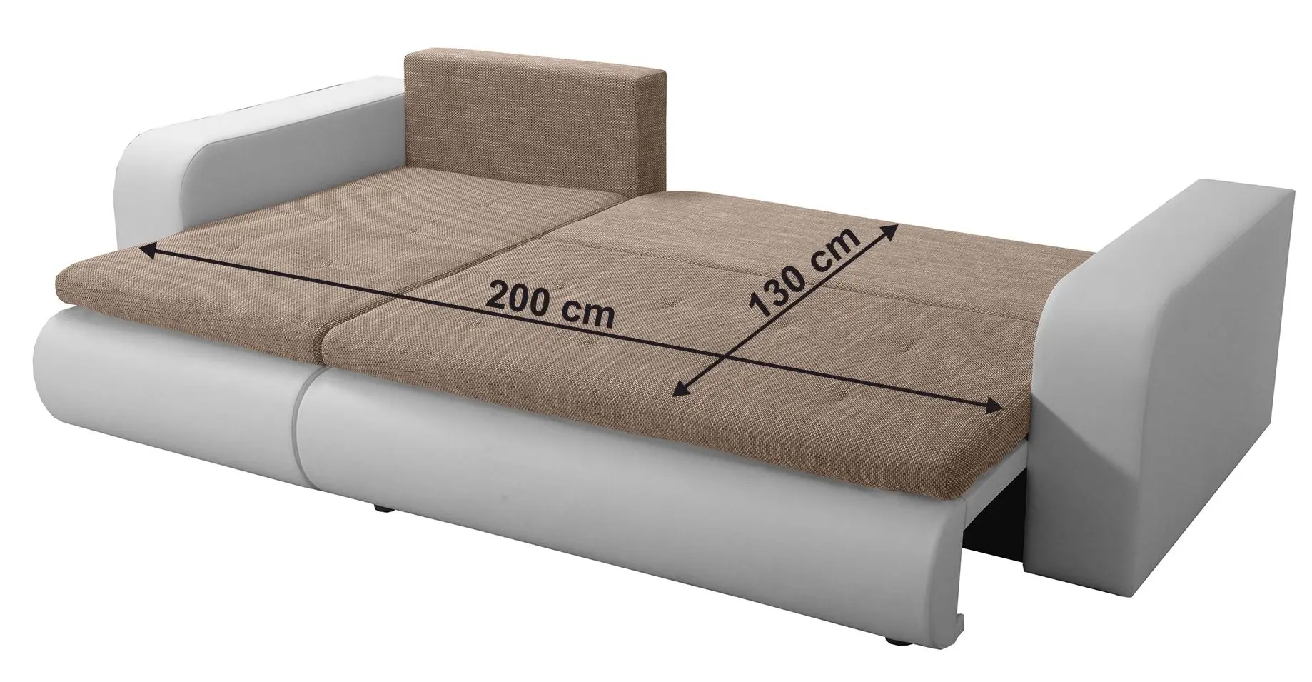 Canapea de colt Tempo Kondela Buran Roh Left (White/Brown)