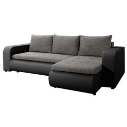 Canapea de colt Tempo Kondela Buran Roh Right (Black/Gray) Thumb