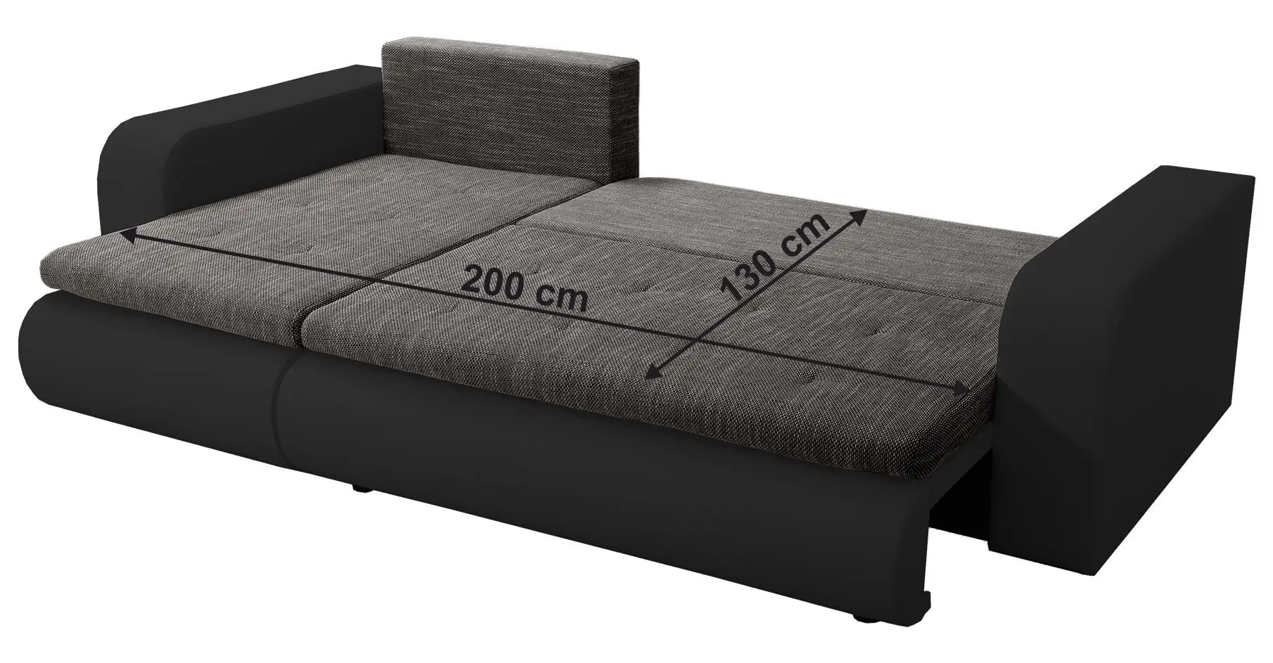 Canapea de colt Tempo Kondela Buran Roh Right (Black/Gray)