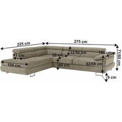 Canapea de colt Tempo Kondela Buton P Soro 13 Left (Light Brown) Thumb