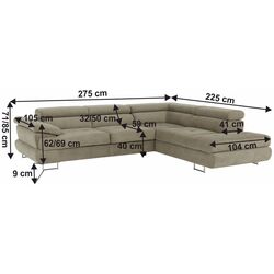Диван угловой Tempo Kondela Buton P Soro 13 Right (Light Brown) Thumb