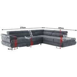 Canapea de colt Tempo Kondela Buton P Soro 97 Right (Gray) Thumb