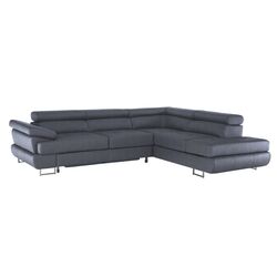 Canapea de colt Tempo Kondela Buton R Right (Dark Gray)