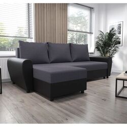 Диван угловой Tempo Kondela Dakar Roh L (Grey/Black)