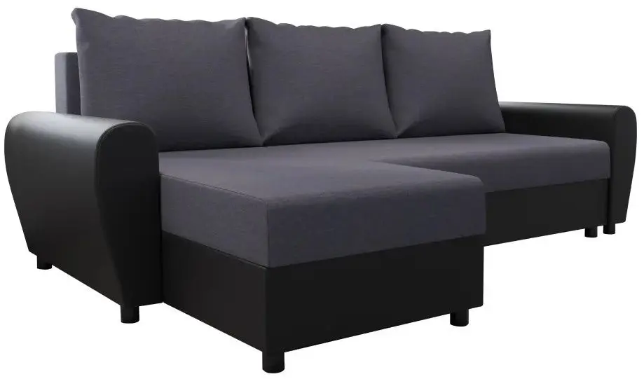Диван угловой Tempo Kondela Dakar Roh L (Grey/Black) - 4