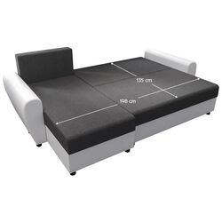 Диван угловой Tempo Kondela Dakar Roh L (Grey/White) Thumb