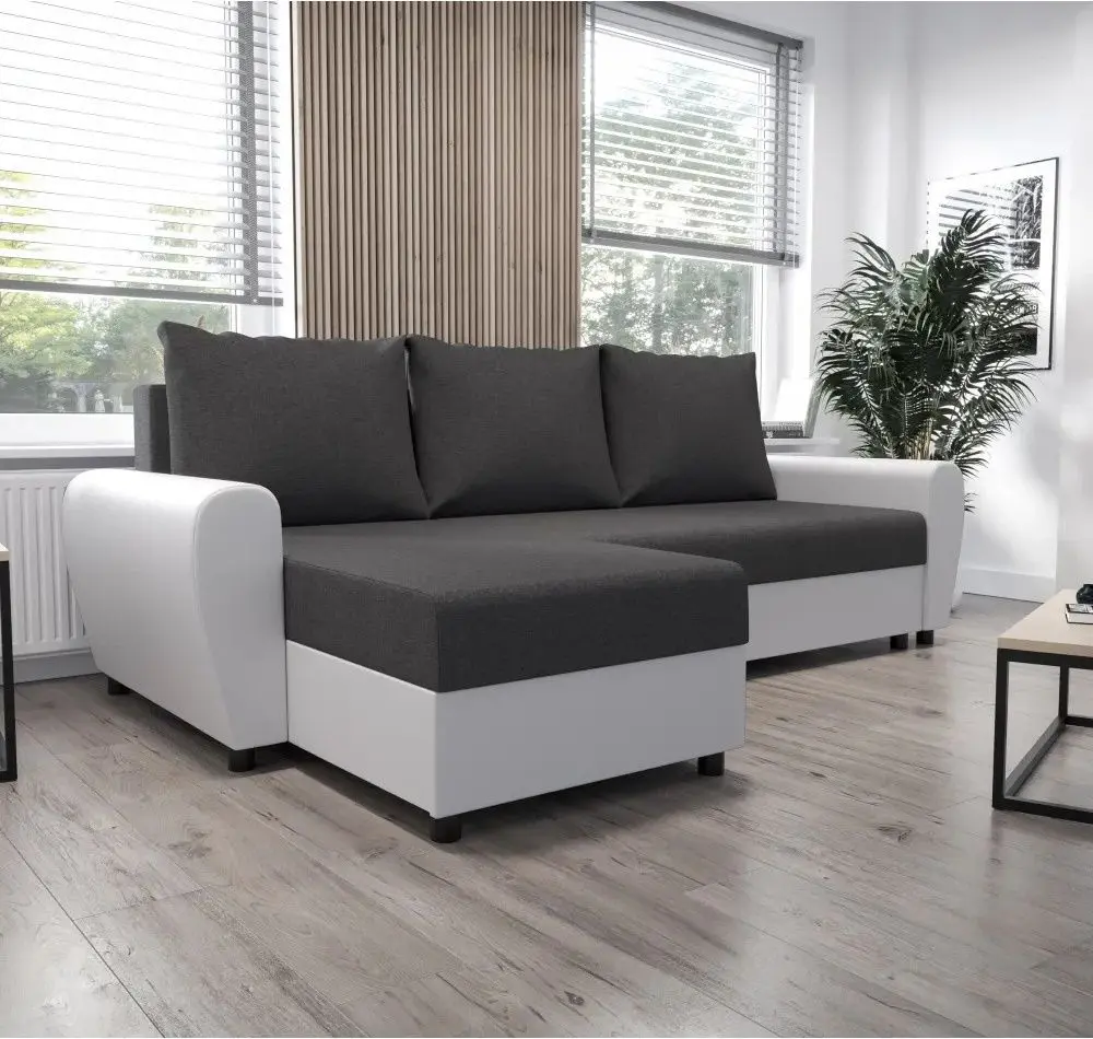Диван угловой Tempo Kondela Dakar Roh L (Grey/White)