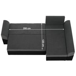 Диван угловой Tempo Kondela Desny (Black/Gray) Thumb