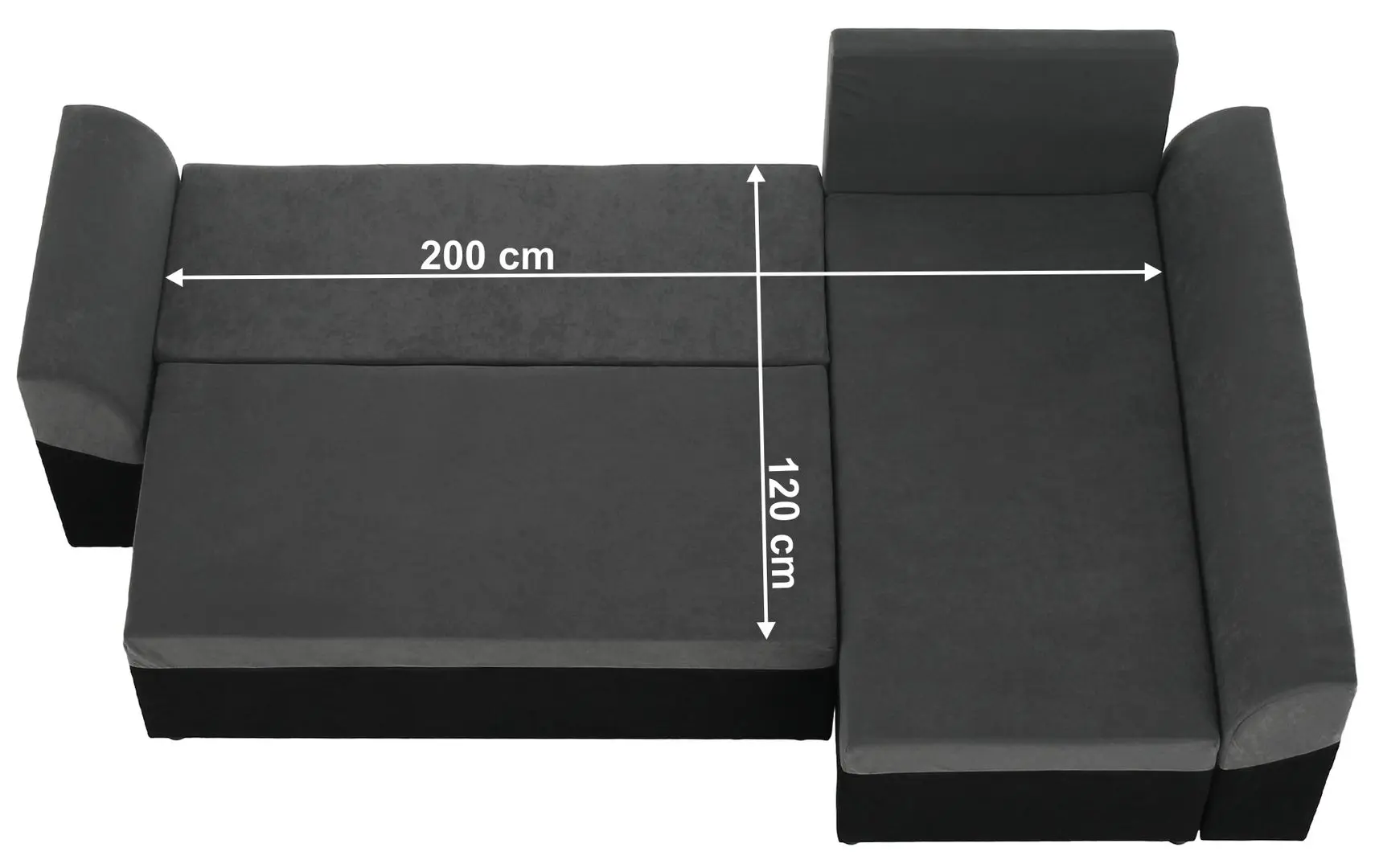 Диван угловой Tempo Kondela Desny (Black/Gray) - 11