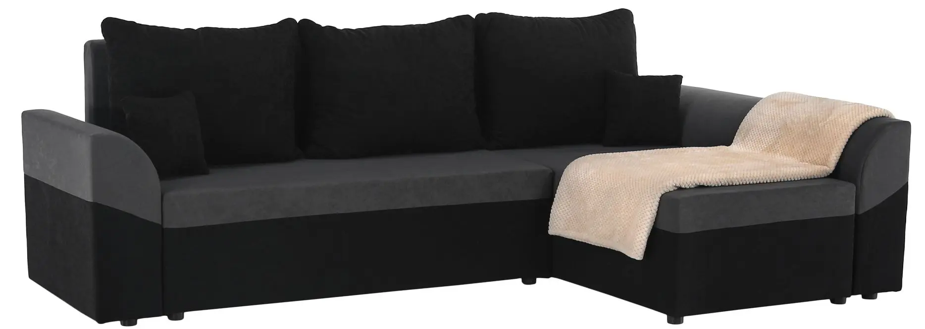 Диван угловой Tempo Kondela Desny (Black/Gray) - 13
