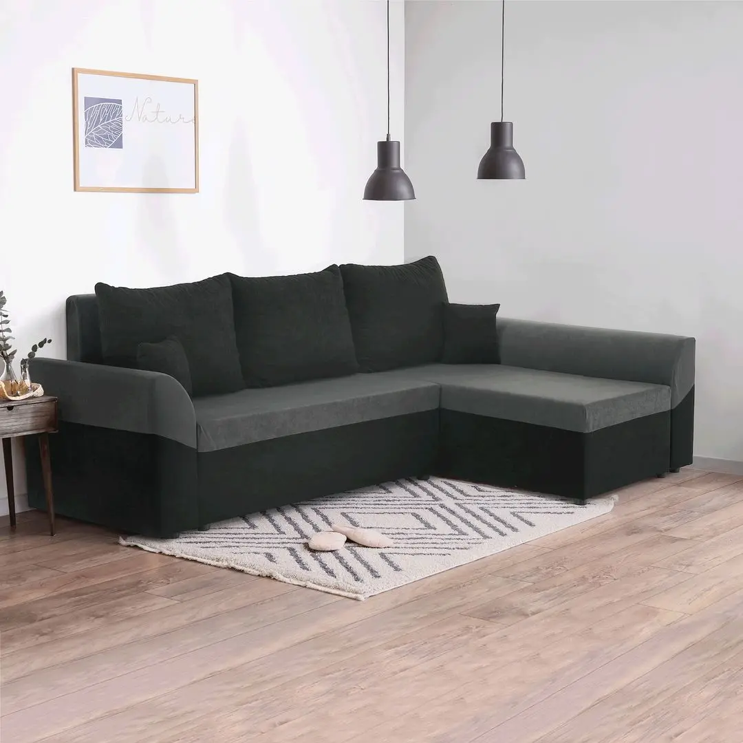 Диван угловой Tempo Kondela Desny (Black/Gray) - 14