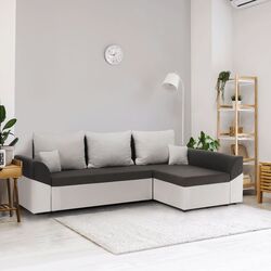 Диван угловой Tempo Kondela Desny (White/Gray) Thumb