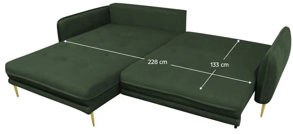Canapea de colt Tempo Kondela Destiny Left (Green) - 3