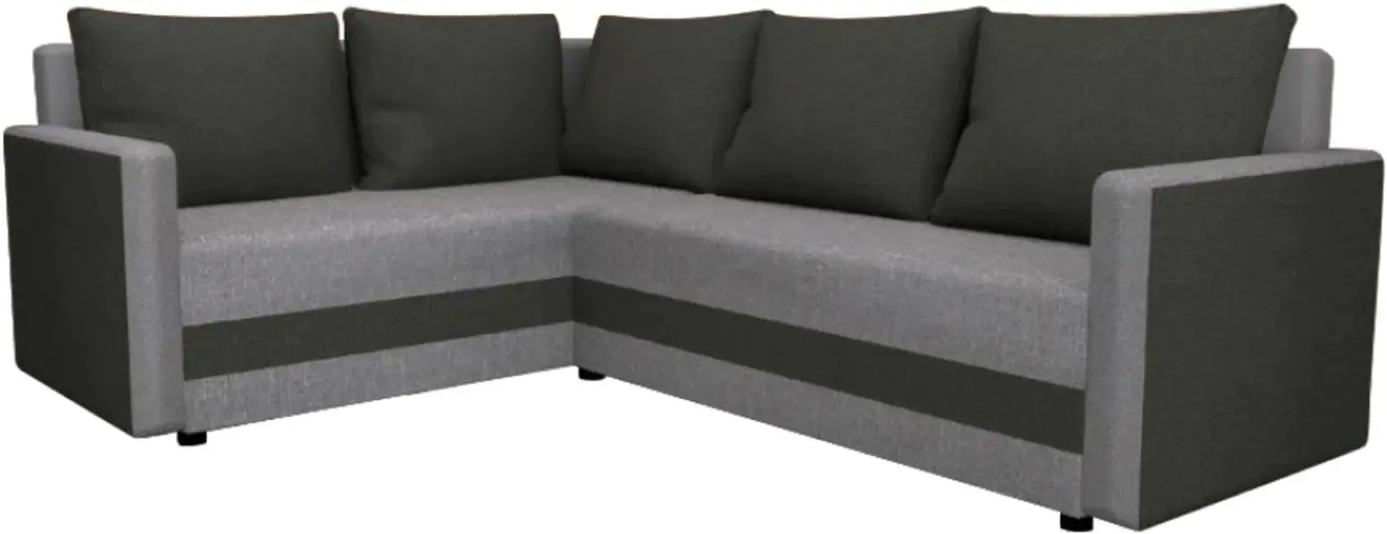 Диван угловой Tempo Kondela Dina L Roh Sawana 14/21 (Black/Grey)