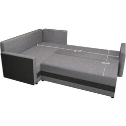 Диван угловой Tempo Kondela Dina L Roh Sawana 14/21 (Black/Grey) Thumb