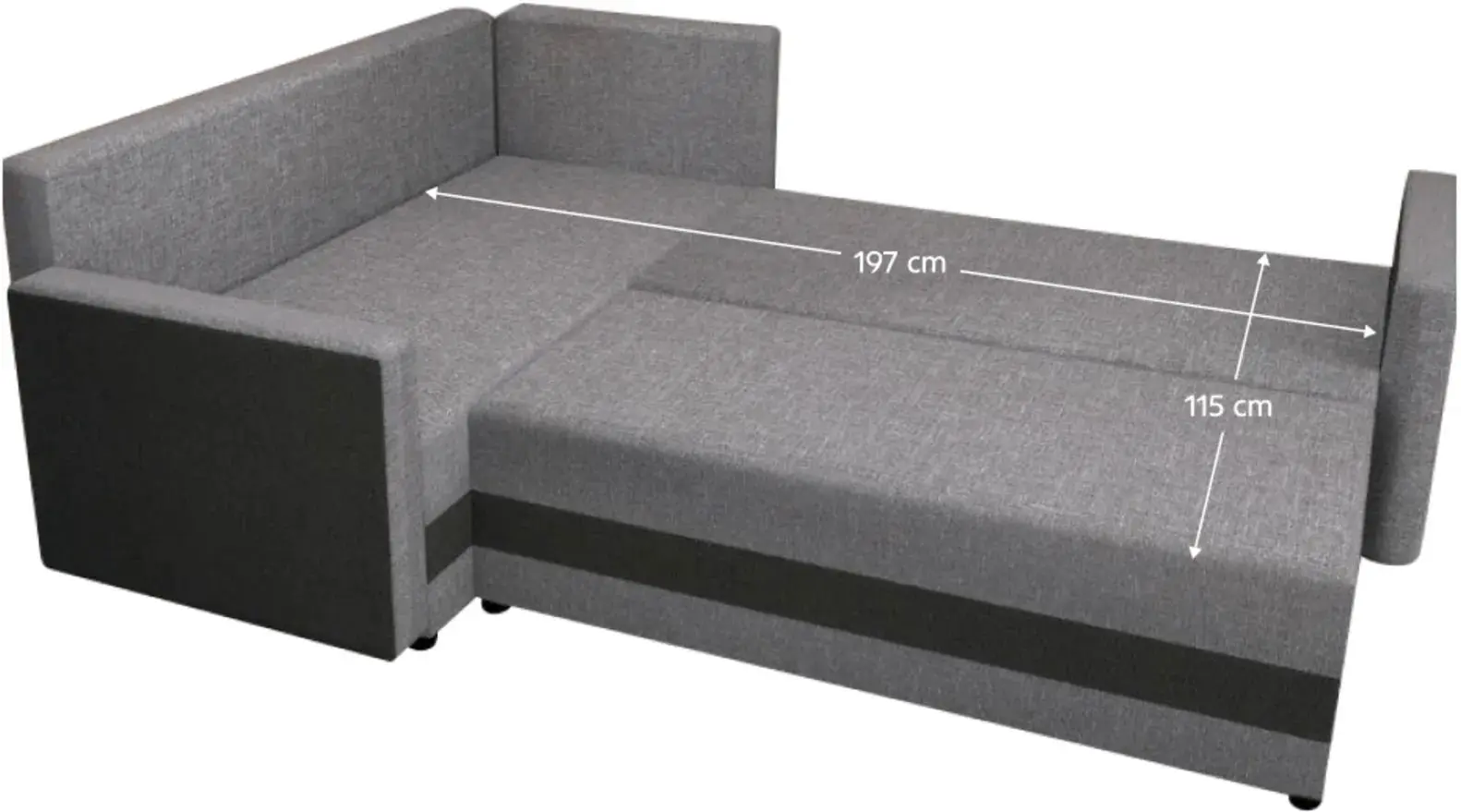 Диван угловой Tempo Kondela Dina L Roh Sawana 14/21 (Black/Grey)