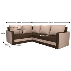 Canapea de colt Tempo Kondela Dina L Roh Sawana 15/16 (Beige/Brown) Thumb