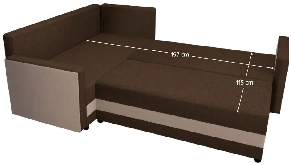 Canapea de colt Tempo Kondela Dina L Roh Sawana 15/16 (Beige/Brown) - 4