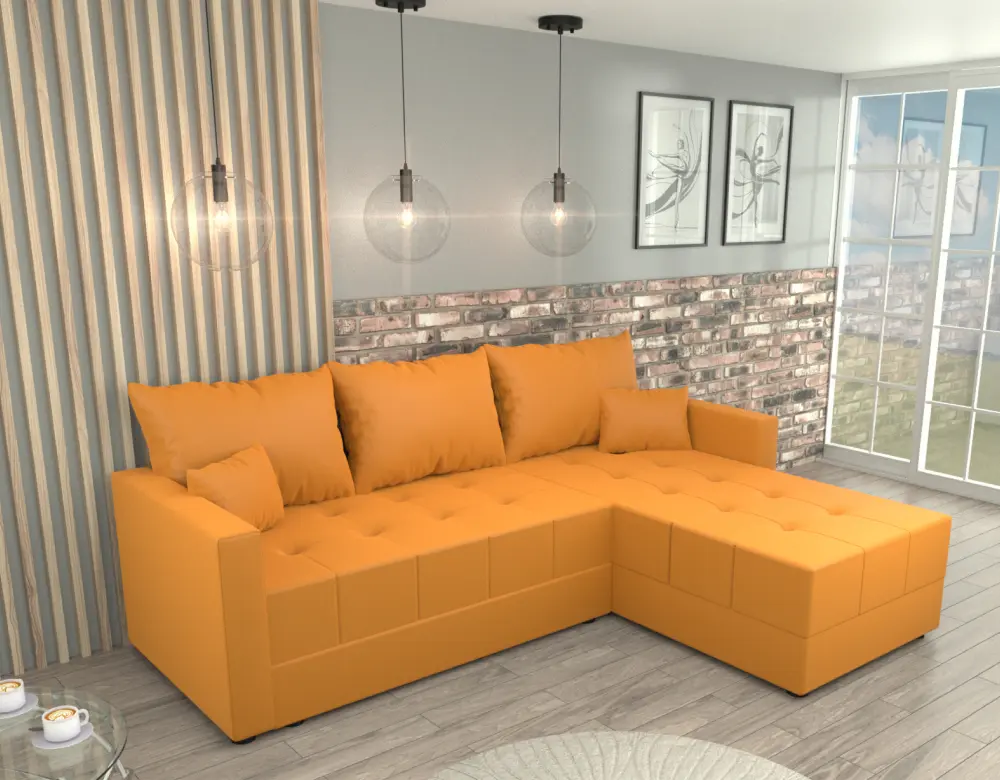 Диван угловой Tempo Kondela Duan Roh Right (Mustard)