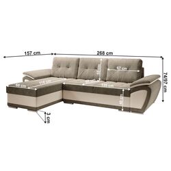 Canapea de colt Tempo Kondela Enif Roh Left (Beige/Light Brown) Thumb