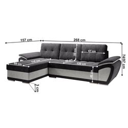 Canapea de colt Tempo Kondela Enif Roh Left (Light Gray/Dark Gray) Thumb