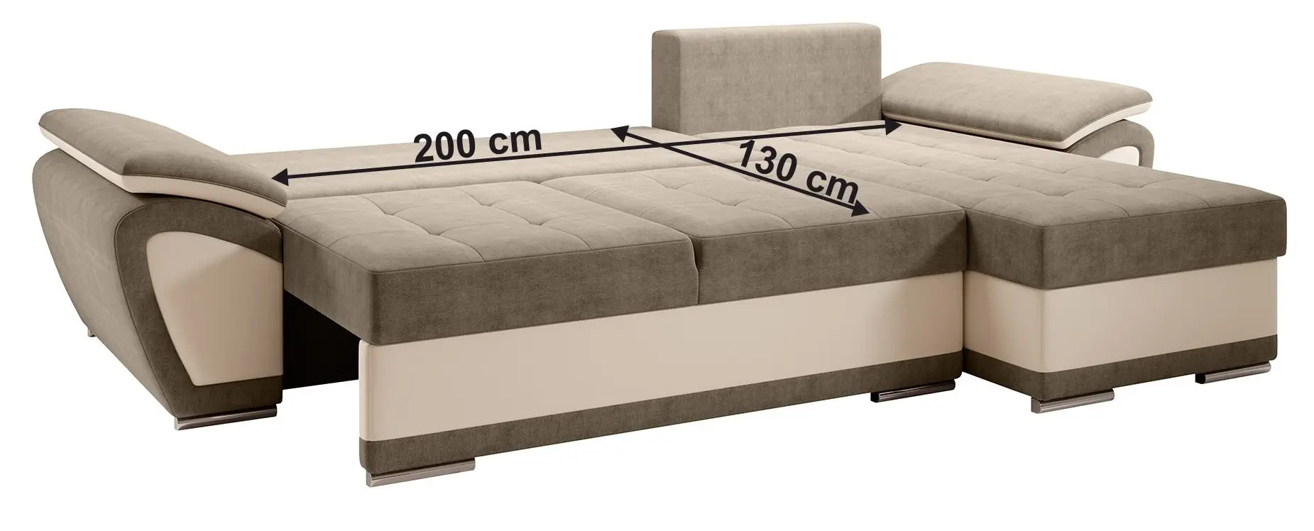 Диван угловой Tempo Kondela Enif Roh Right (Beige/Light Brown)