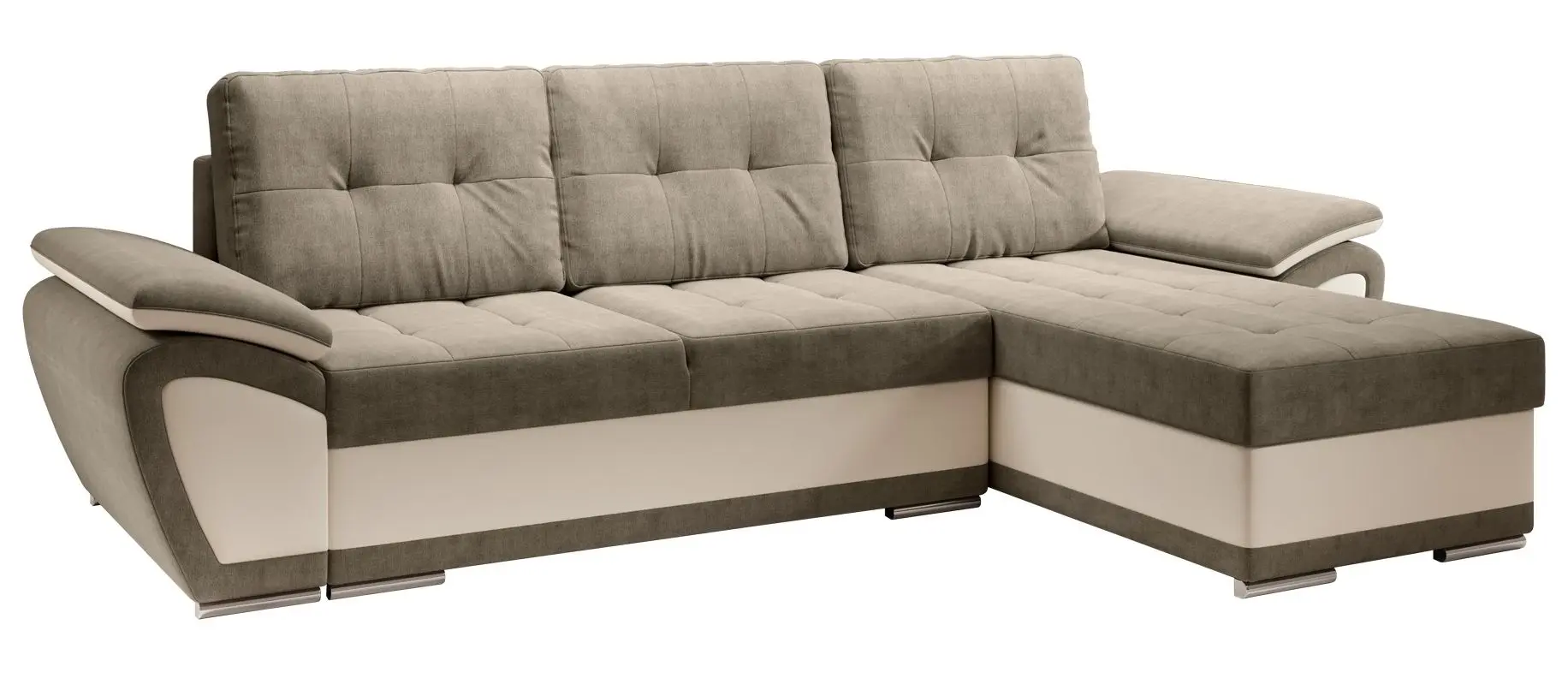 Диван угловой Tempo Kondela Enif Roh Right (Beige/Light Brown)