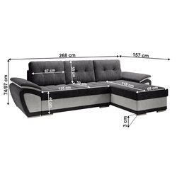 Canapea de colt Tempo Kondela Enif Roh Right (Light Gray/Dark Gray) Thumb