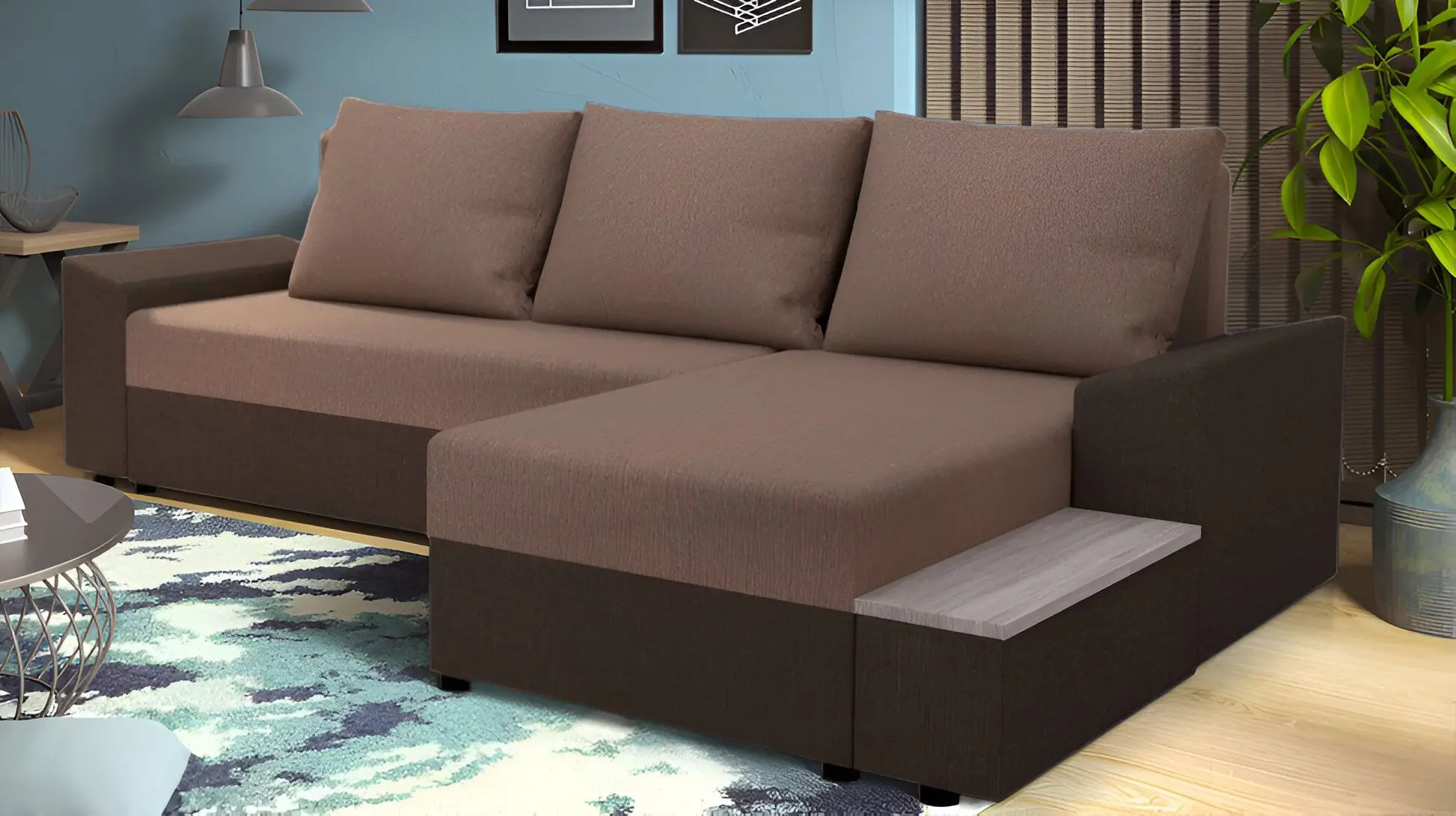 Диван угловой Tempo Kondela Fergus (Brown/Light Brown)