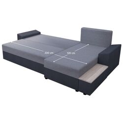 Диван угловой Tempo Kondela Fergus (Dark Grey/Grey) Thumb