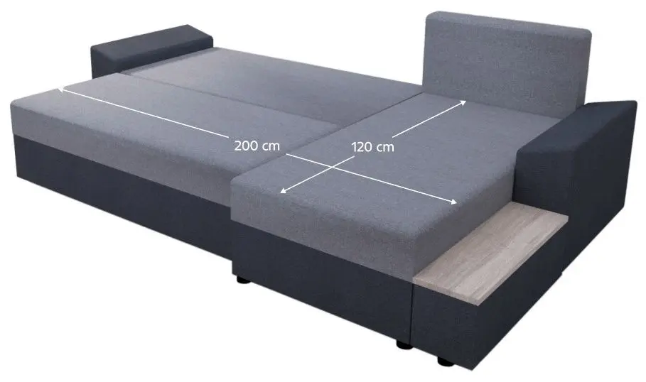 Диван угловой Tempo Kondela Fergus (Dark Grey/Grey)