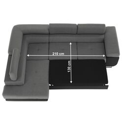 Диван угловой Tempo Kondela Gelan New Left (Black/Gray) Thumb