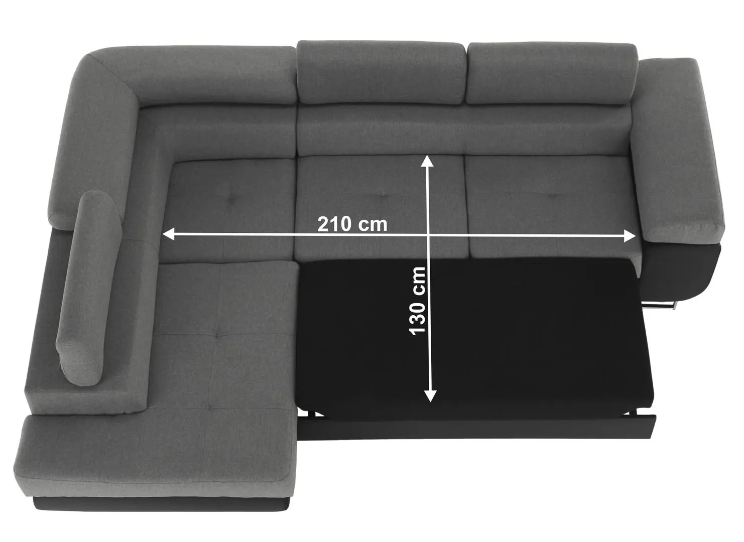 Диван угловой Tempo Kondela Gelan New Left (Black/Gray) - 15