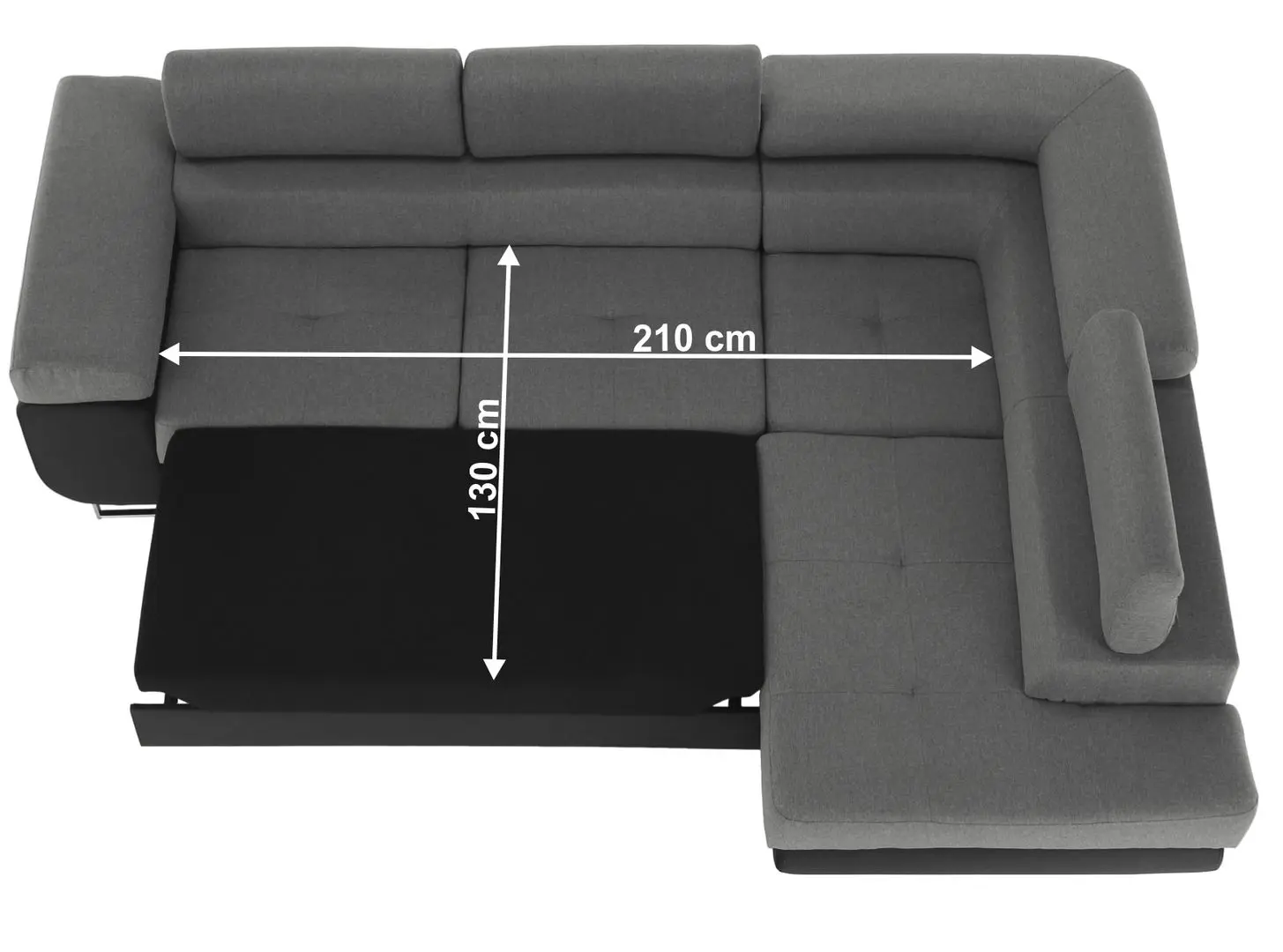 Диван угловой Tempo Kondela Gelan New Right (Black/Gray) - 4