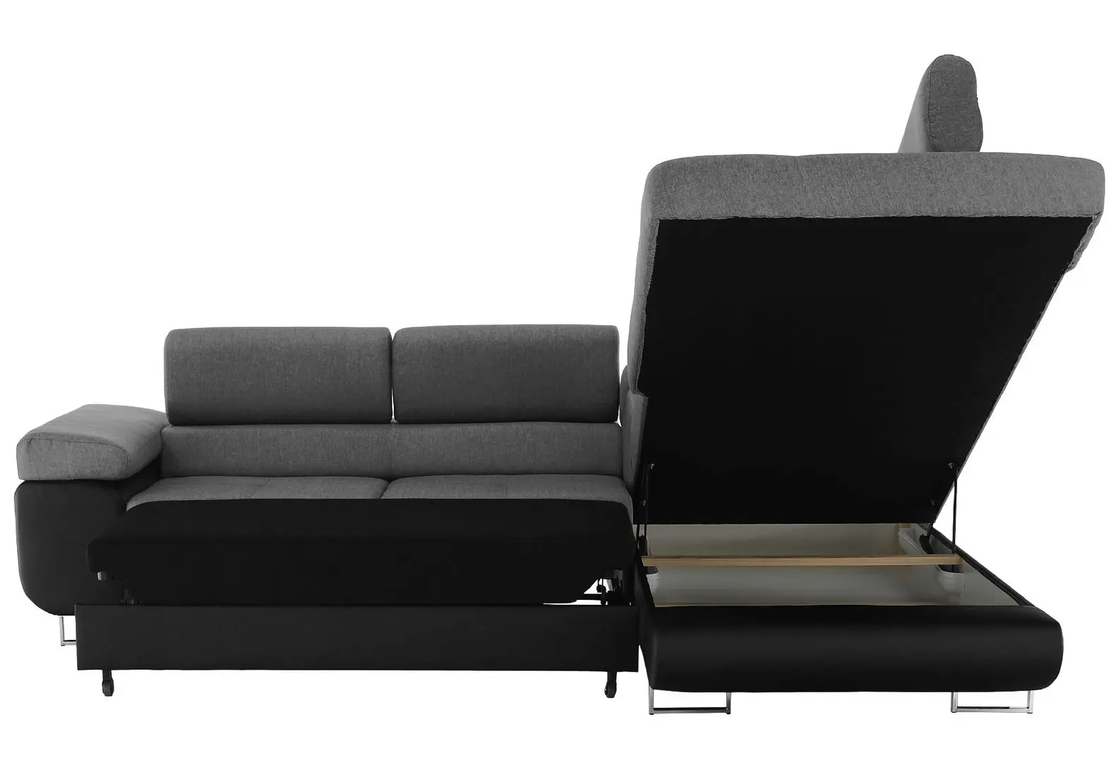 Диван угловой Tempo Kondela Gelan New Right (Black/Gray) - 8