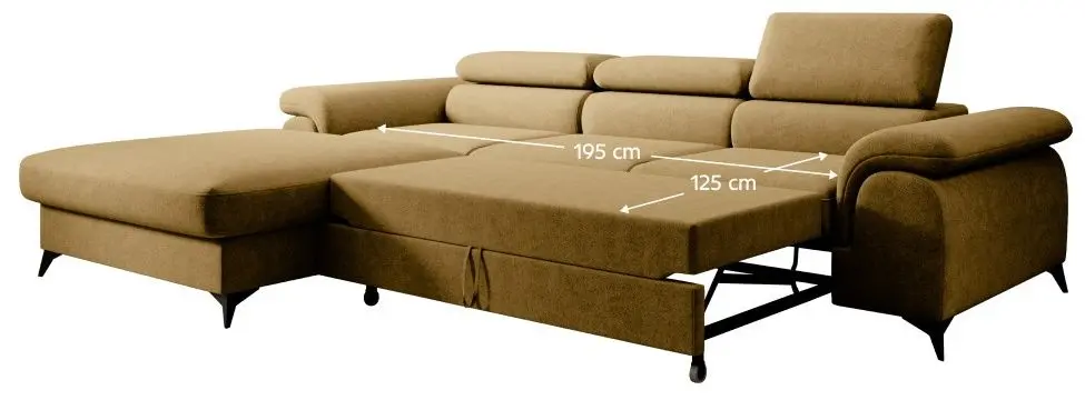 Диван угловой Tempo Kondela Horty Left (Mustard)