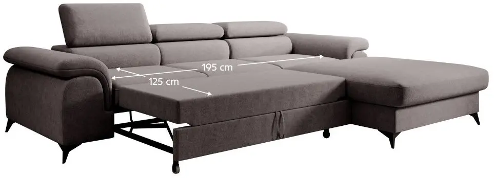 Canapea de colt Tempo Kondela Horty Right (Brown)