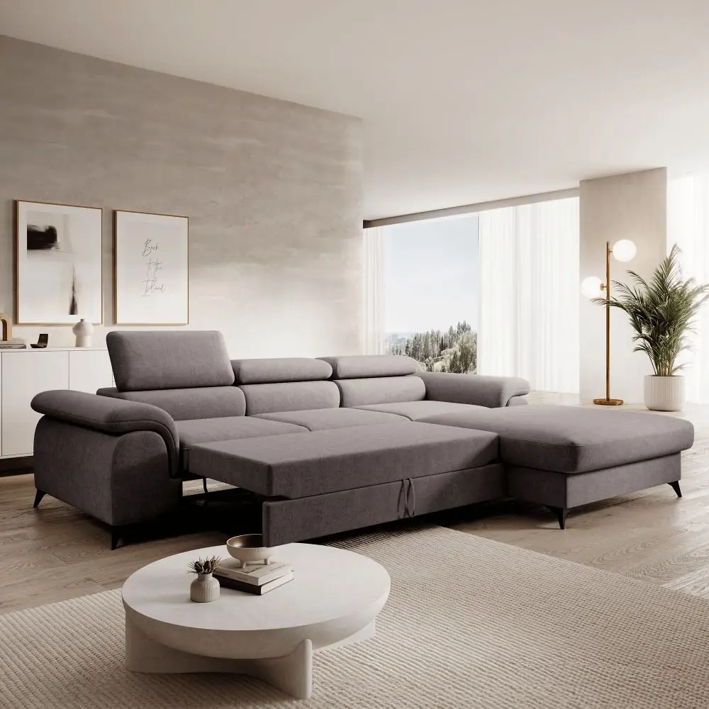 Canapea de colt Tempo Kondela Horty Right (Brown)