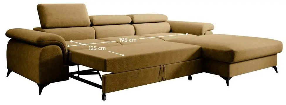 Canapea de colt Tempo Kondela Horty Right (Mustard)