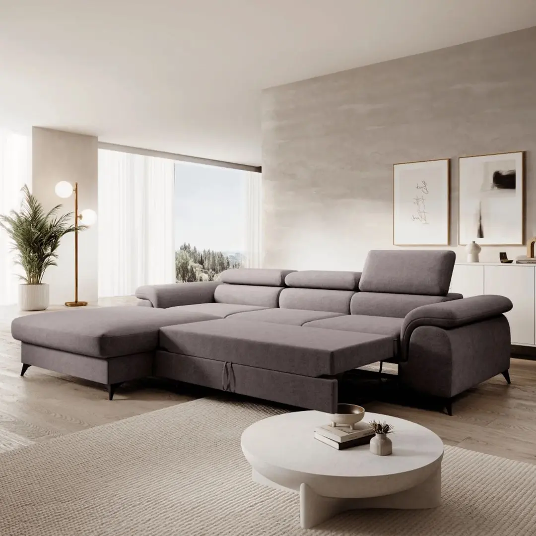 Диван угловой Tempo Kondela Horty Roh Left Whisper 04 (Brown)