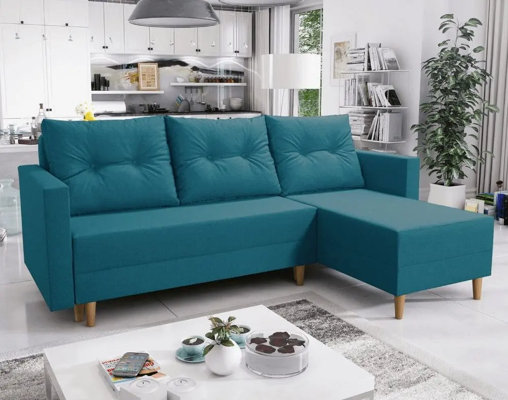 Canapea de colt Tempo Kondela Izmin Right (Turquoise)