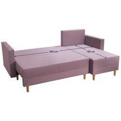 Canapea de colt Tempo Kondela Izmin Roh Left (Antique Pink) Thumb