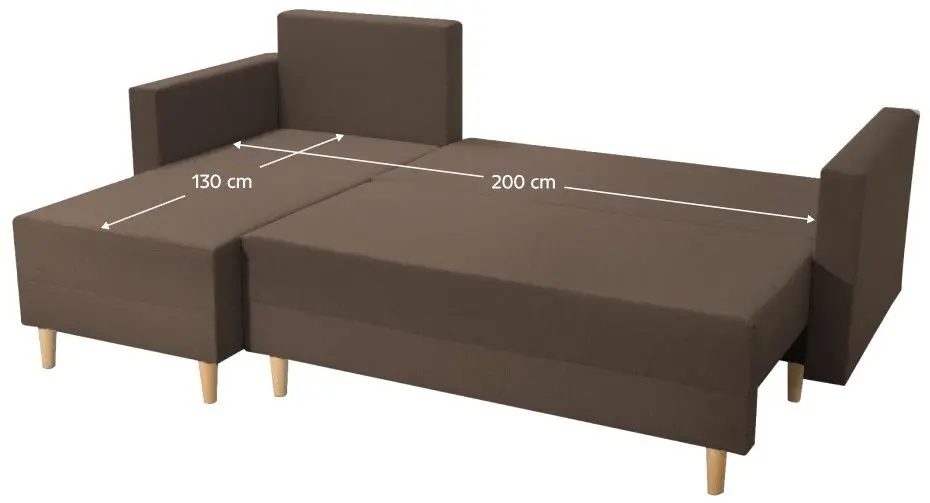 Canapea de colt Tempo Kondela Izmin Roh Left (Brown) - 3
