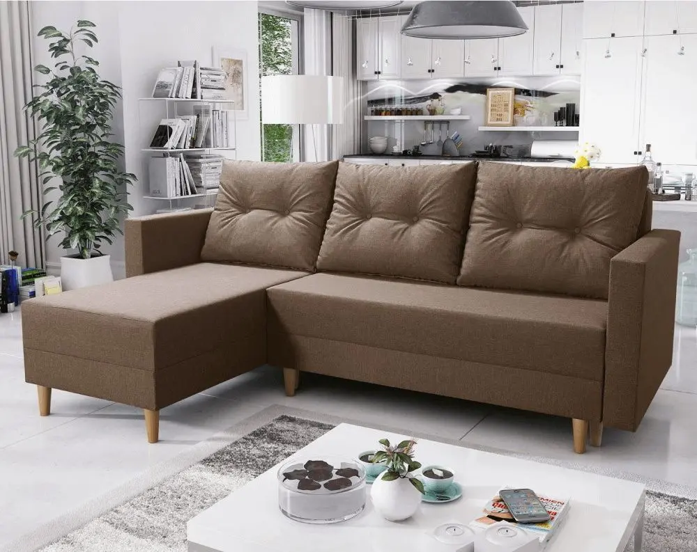 Canapea de colt Tempo Kondela Izmin Roh Left (Brown)