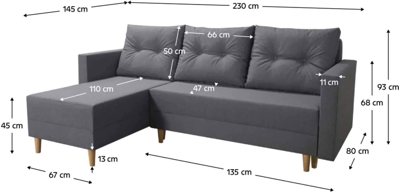 Canapea de colt Tempo Kondela Izmin Roh Left Sawana 05 (Grey) - 4