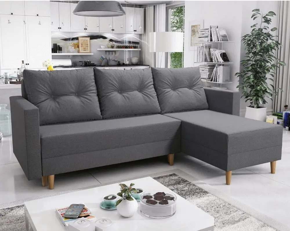 Canapea de colt Tempo Kondela Izmin Roh Right (Grey)