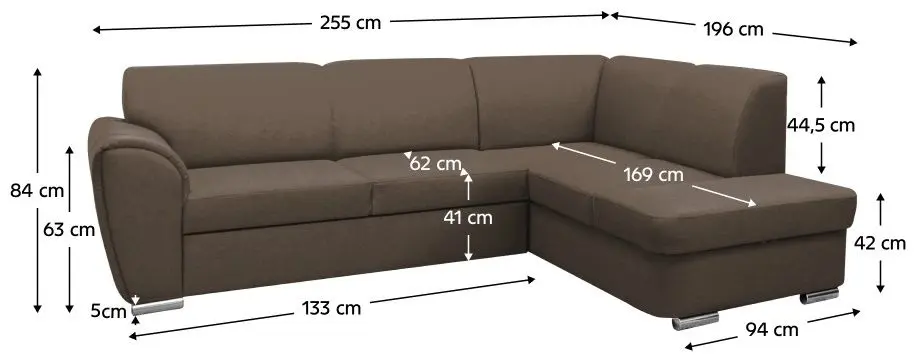 Диван угловой Tempo Kondela Kenai Right (Dark Brown) - 2